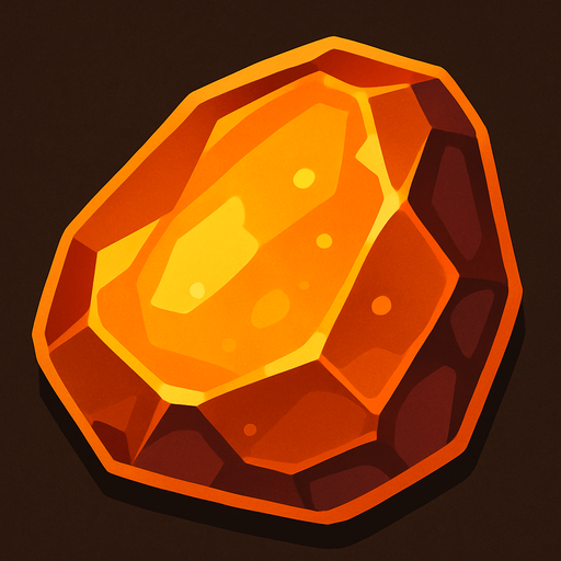 amber stone.
In-Game asset.  2d.  High contrast.  No shadows