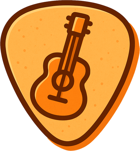Gitar aksesuarı turuncu pastel renk.
In-Game asset.  2d.  High contrast.  No shadows