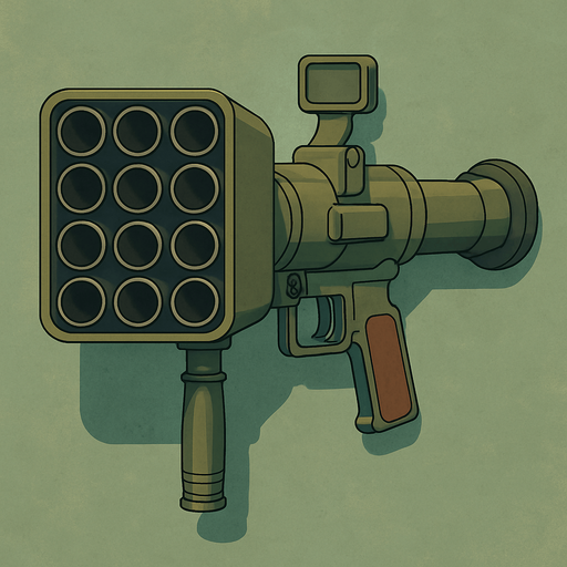 Rocket launcher cannon, from top view.