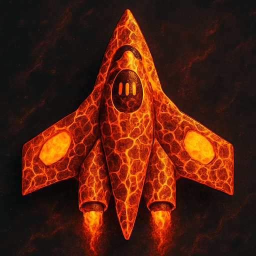 yellow lava spaceship top view.