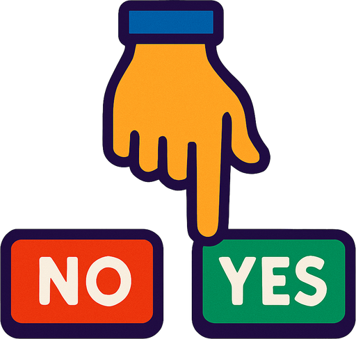 Between two button a hand.
In-Game asset.  2d.  High contrast.  No shadows