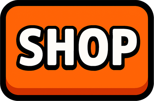 shop button.
In-Game asset.  2d.  High contrast.  No shadows
