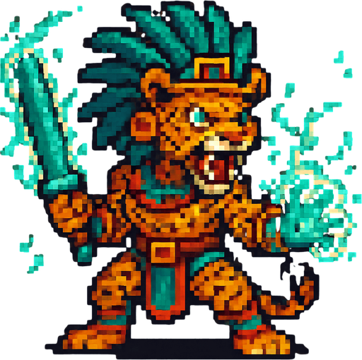 Creame un boton de este personaje extilo pixelar cuadrado