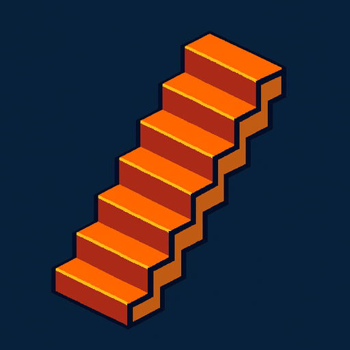 Escalera pixart.
In-Game asset.  2d.  High contrast.  No shadows