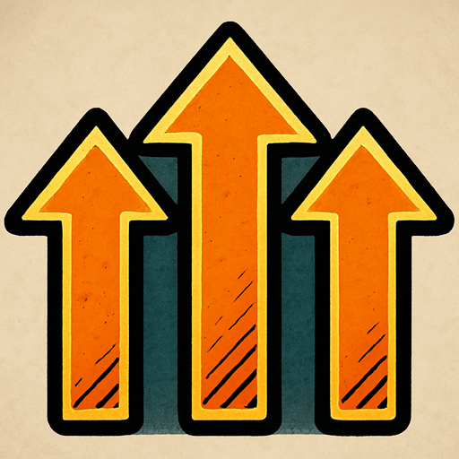 3 arrows is facing upwards.
In-Game asset.  2d.  High contrast