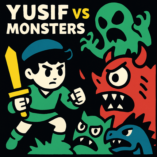 Yusif VS Monsters.
In-Game asset.  2d.  High contrast.  No shadows