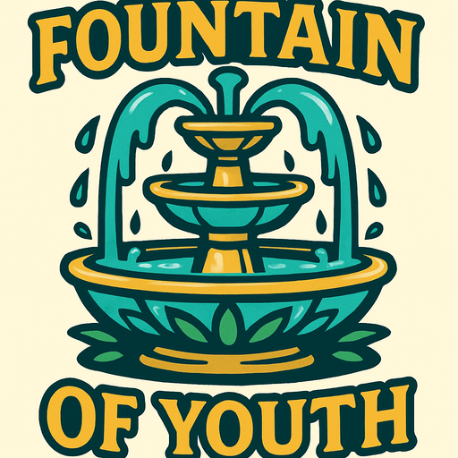 Une fontaine de jouvence.
In-Game asset.  2d.  High contrast.  No shadows
