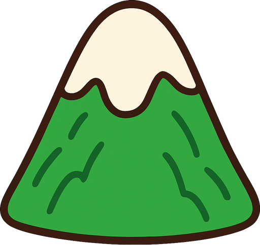 montaña tierna sin cara kawaii.
In-Game asset.  2d.  High contrast.  No shadows