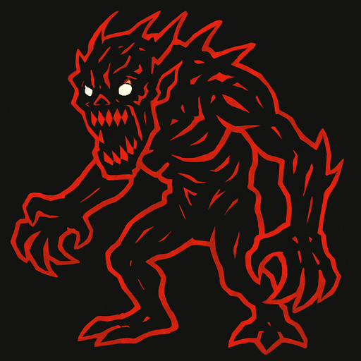 korkunç düşman.
In-Game asset.  2d.  High contrast.  No shadows