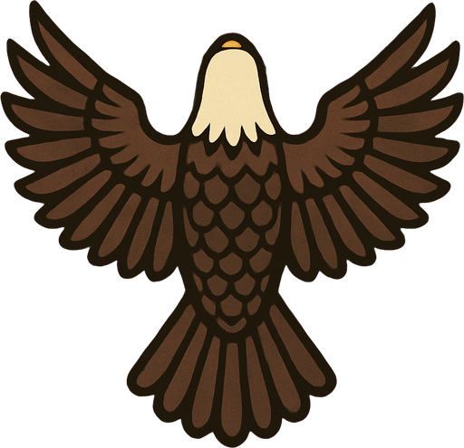 an eagle seen from top.
In-Game asset.  2d.  High contrast.  No shadows
