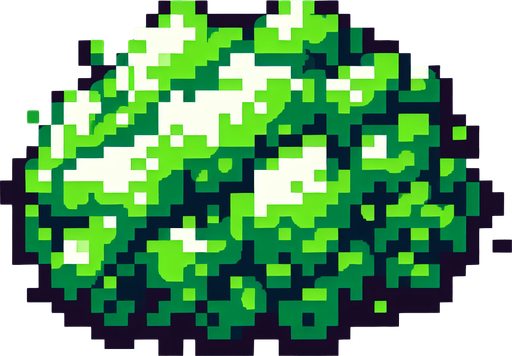 Genera un tipo de gas de color verde que este en pixel art.
Single Game Texture.  In-Game asset.  2d.  Blank background.  High contrast.  No shadows