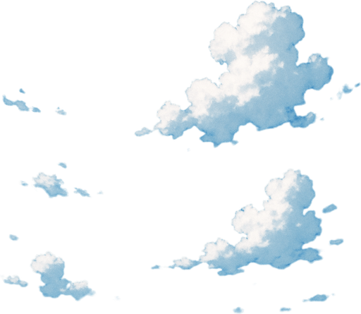 Blue sky with sparse clouds.
In-Game asset.  High contrast. Realistic anime style