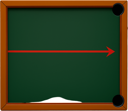Change the center bumper on the table into a red line that’s painted on the table, like a casino table, that ends in an arrow on the right hand side. At the end of the arrow put a pocket on the side railing like a pool table.