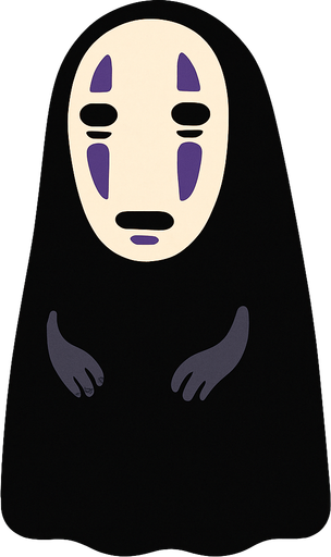 Shadow character from movie "spirited a way". HD colors..
In-Game asset.  2d.  High contrast.  No shadows