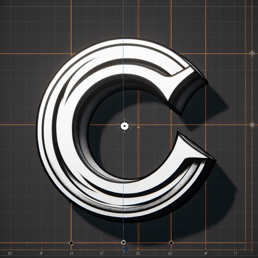 Letter C.
Single Game Texture.  In-Game asset.  2d.  Blank background.  High contrast.  No shadows