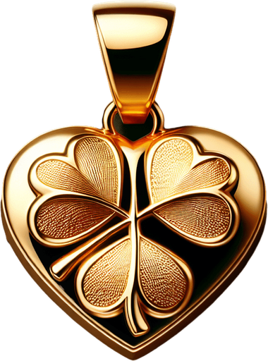 Golden shamrock pendant.
High contrast