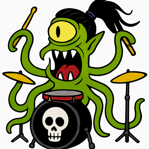 Make my character have more tentacle based hands and make him have dark black hair with a ponytail (make my character's background white)