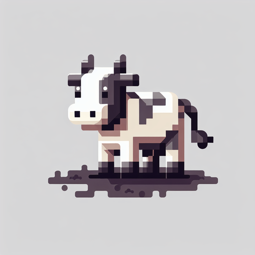 cow.
Single Game Texture.  In-Game asset.  2d.  Blank background.  High contrast.  No shadows