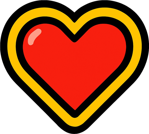 Powerup heart.
In-Game asset.  2d.  High contrast.  No shadows
