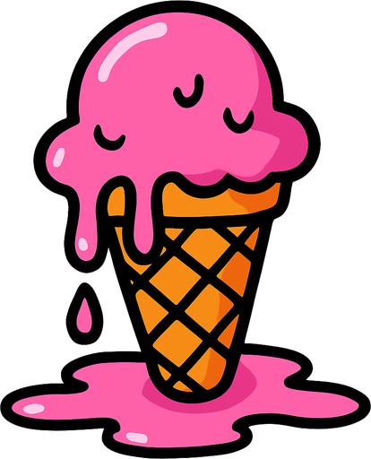 icecream_melt_cartoon.
In-Game asset.  2d.  High contrast.  No shadows