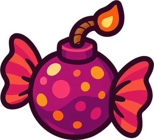 candy bomb.
In-Game asset.  2d.  High contrast.  No shadows