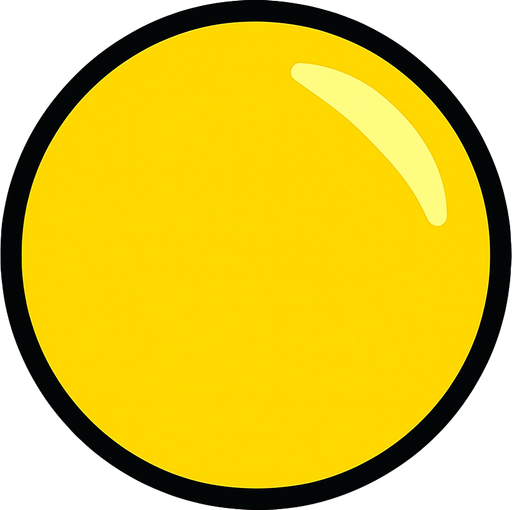 Yellow ball.
In-Game asset.  2d.  High contrast.  No shadows