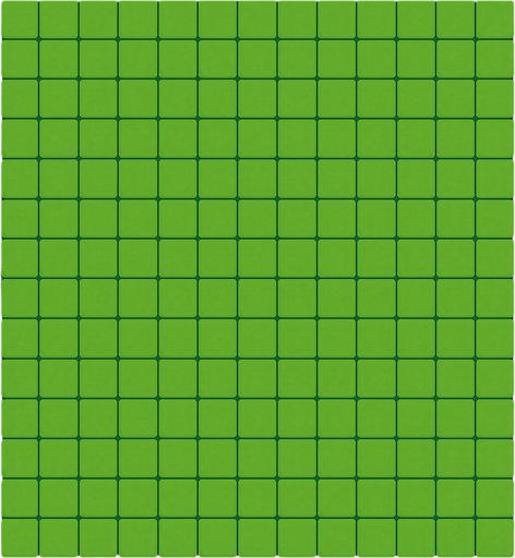 Crea una cuadricula de 28 x 35, en cada cuadrado añade un bloque de cesped. En los cuadros de los lados añade algunos arbustos. La dimension de la imagen debe ser de 2048 x 2732 pixels.
In-Game asset.  2d.  High contrast.  No shadows