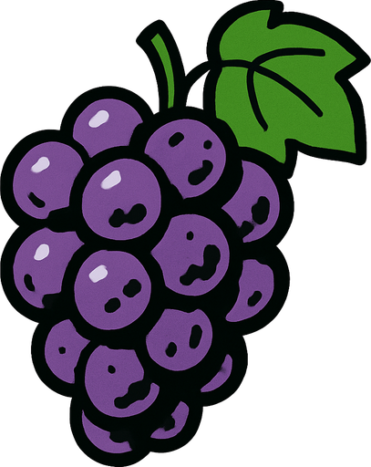 A grape.
2d.  High contrast.  No shadows