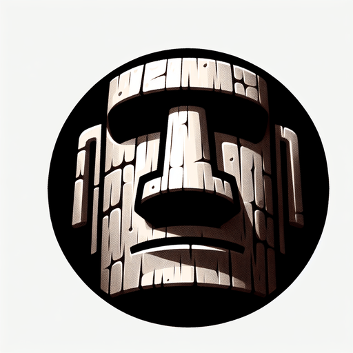 una cabeza de moai redonda.
Single Game Texture.  In-Game asset.  2d.  Blank background.  High contrast.  No shadows