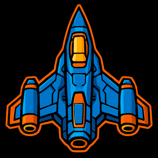 an space ship.
In-Game asset.  2d.  High contrast.  No shadows