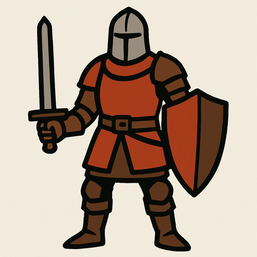 Ortaçağ dönemi savaşçı.
In-Game asset.  2d.  High contrast.  No shadows