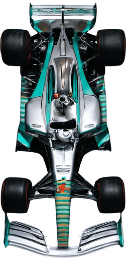 türkizzöld csik a kocsi orrának oldalain