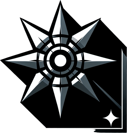 Ninja Star.
Single Game Texture. In-Game asset. 2d. Blank background. High contrast. No shadows.