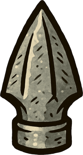 Orta çağ dönemi silah mermisi.
In-Game asset.  2d.  High contrast.  No shadows
