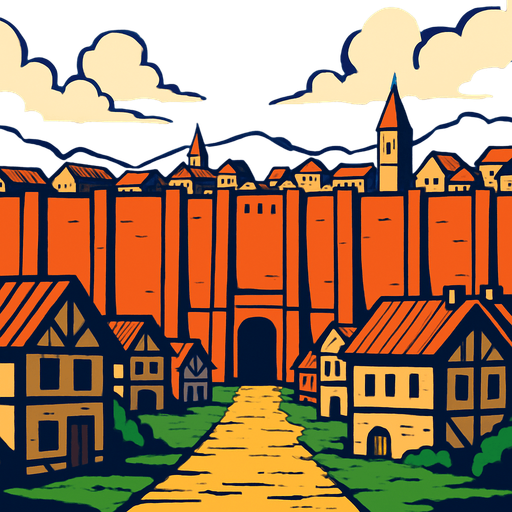 attack on titan world game background.
In-Game asset.  2d.  High contrast.  No shadows