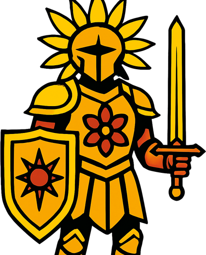 sunpetalSentinel.
2d.  High contrast.  No shadows