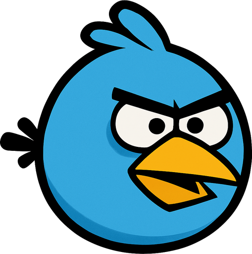 Angry Birds blue little bird.
In-Game asset.  2d.  High contrast.  No shadows