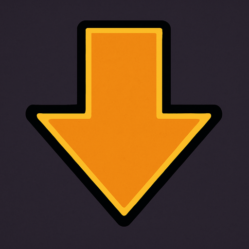 Down arrow.
In-Game asset.  2d.  High contrast.  No shadows