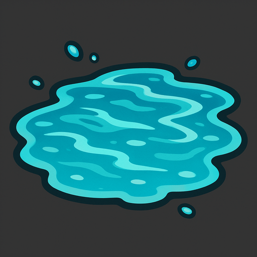 Water.
In-Game asset.  2d.  High contrast.  No shadows