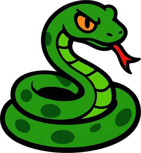 snake.
In-Game asset.  2d.  High contrast.  No shadows