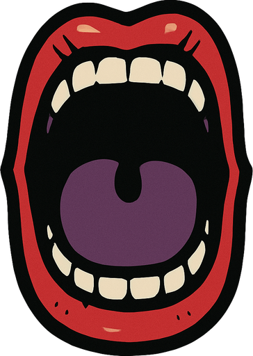 Screaming mouth.
In-Game asset.  2d.  High contrast.  No shadows