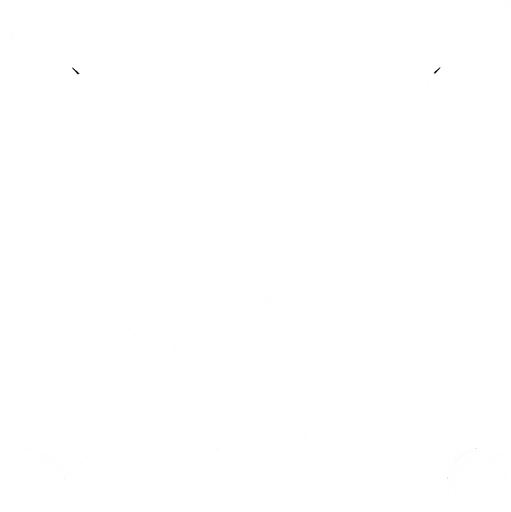 2 çapraz bir birne girmiş kılıç simgesi olacak beyaz olsun.
In-Game asset.  2d.  High contrast.  No shadows