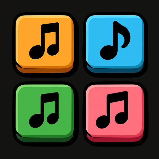 Nota tuşları.
In-Game asset.  2d.  High contrast.  No shadows