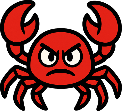 Red crab enemy.
In-Game asset.  2d.  High contrast.  No shadows
