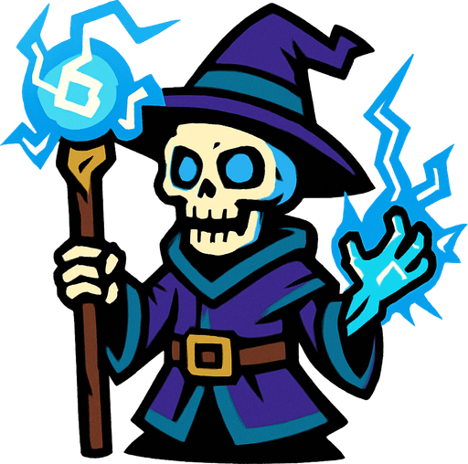 Iskeleten Elektirik buycusu.
In-Game asset.  2d.  High contrast.  No shadows