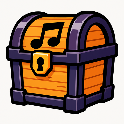 musicChest.
In-Game asset.  2d.  High contrast.  No shadows