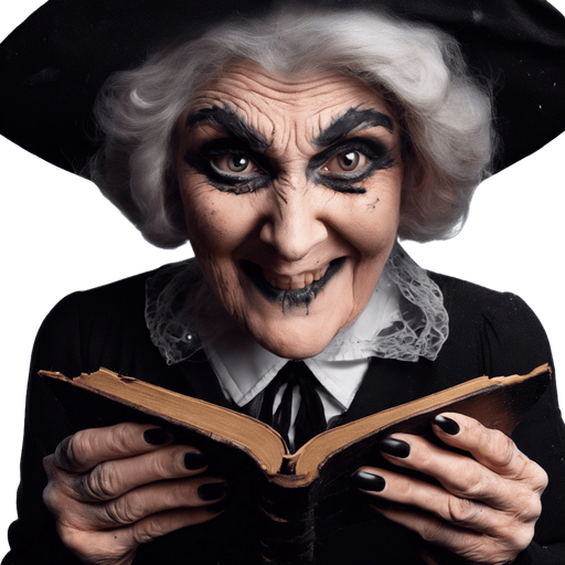 same witch covered in soot after a laboratory explosion, like in cartoons