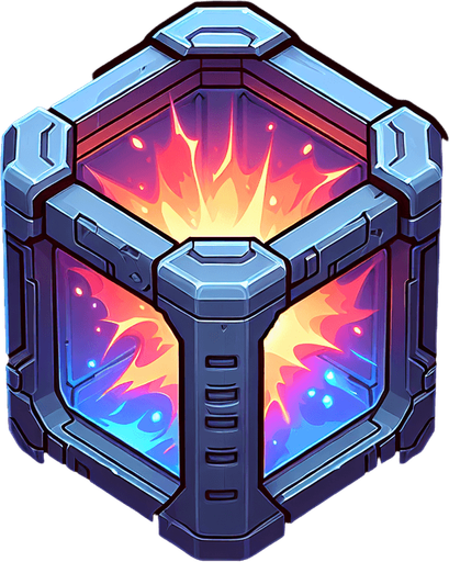 Контейнер с энергией.
Single Game Texture. In-Game asset. 2d. Blank background. High contrast. No shadows.