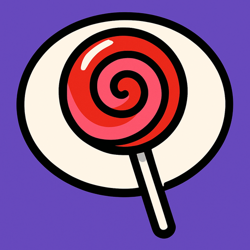 Bulle de sucette.
In-Game asset.  2d.  High contrast.  No shadows