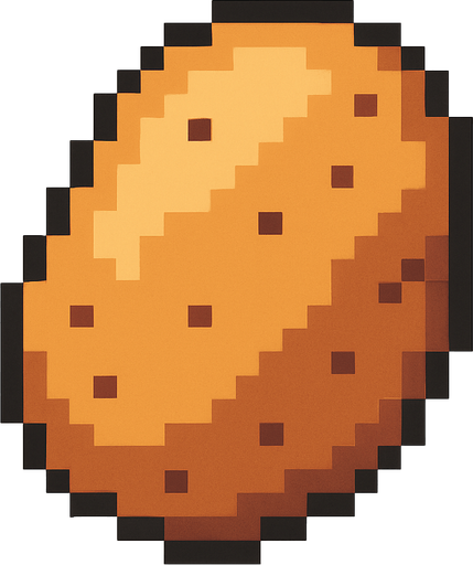 patata de pixeles.
In-Game asset.  2d.  High contrast.  No shadows